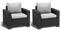 Set mit 2 Gartensesseln 83 x 68 x 71,5 cm aus Keter California Anthrazitharz