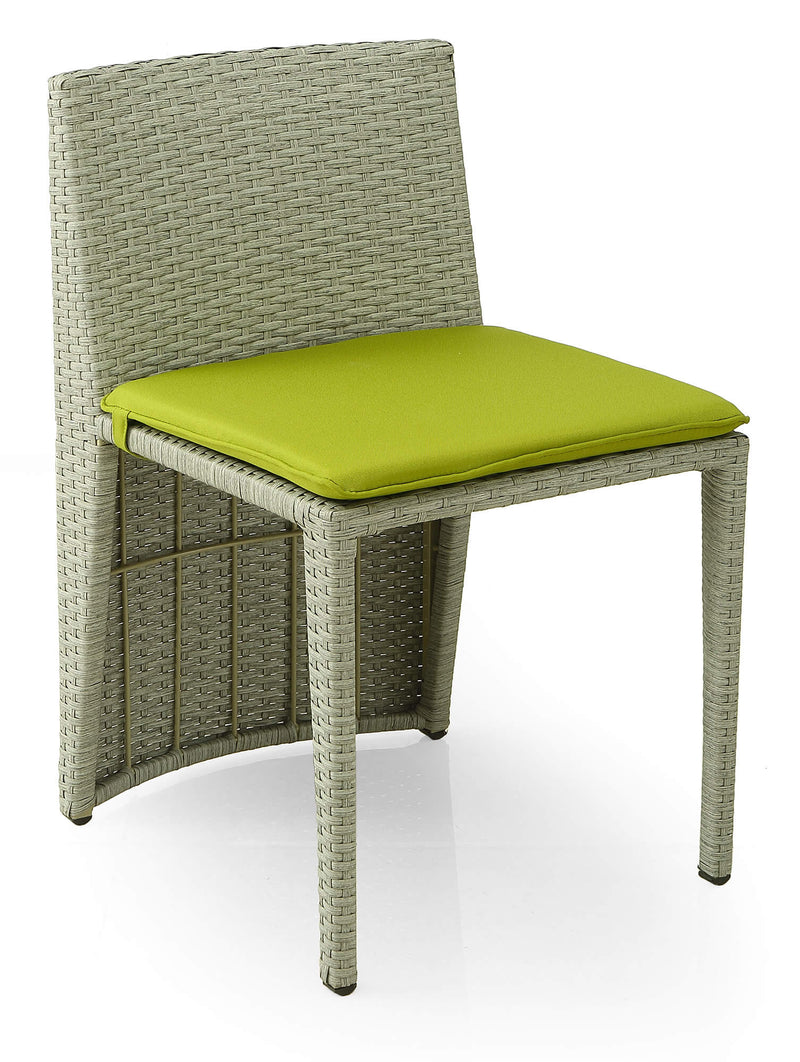 Set Tavolino e 2 Sedie da Giardino in Rattan Kraus Gattuso Grigio