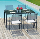 Set Tavolo e 4 Sedie da Giardino in Ferro Vorghini Amsterdam Antracite