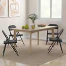 Set 4 Sedie Pieghevoli Imbottite 45x46x78 cm in Finta Pelle PU e Metallo Nero