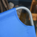 Lettino Prendisole Pieghevole da Giardino 180x55x24 cm in Metallo e Tessuto Oxford Blu