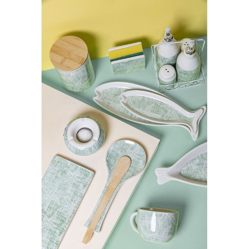 Poggiamestolo 27 cm  in Ceramica VdE Tivoli 1996 Cozumel Acqua marina