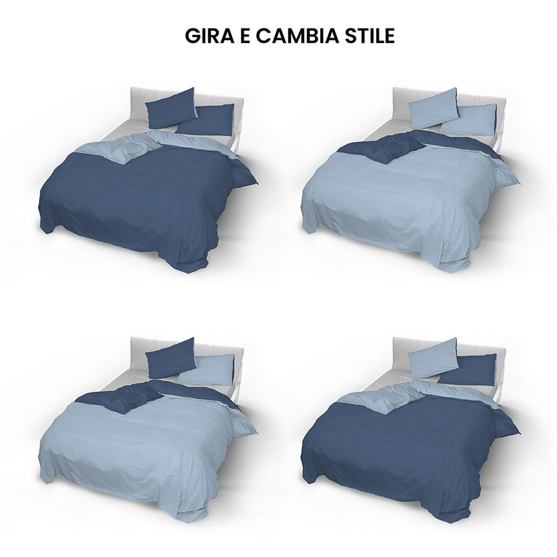 Copripiumino con Sacco e Federe Doubleface Avio\/Azzurro Varie Misure