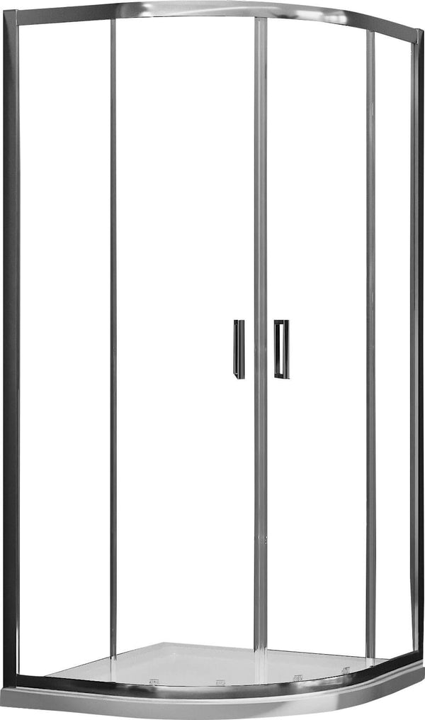 Halbrunde Duschkabine 2 Schiebetüren in transparentem Kristall 6 mm H198 Fosterberg Dragor Verschiedene Größen sconto