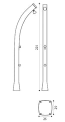 Doccia Solare da Giardino 44L Miscelatore e Lavapiedi Viola