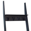 Appendiabiti da Ingresso a 3 Ripiani 4 Ganci in Legno Nero 67x38.5x196 cm 