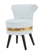 Sedia Mini Paris New Celeste Ø47x64 cm in Legno Spugna e Poliestere Azzurro e Oro