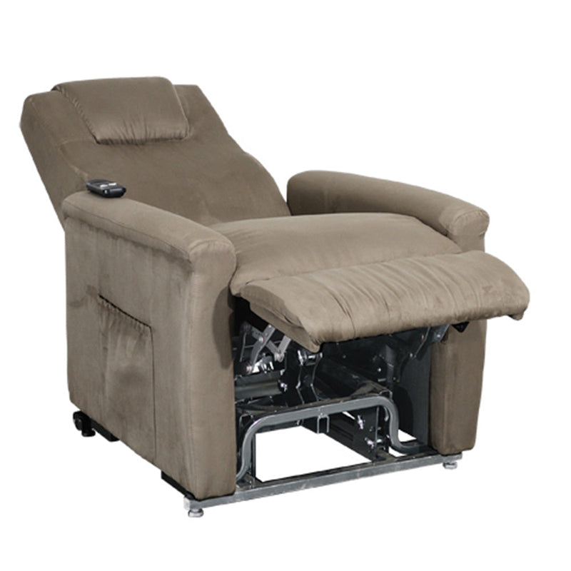 Poltrona Relax Elettrica Kalika con Alzapersona Lift 1 Motore in Microfibra Marrone Chiaro