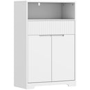 Mobile Bagno da Pavimento 60x30x91,5 cm con Cassetto e Ripiano Regolabile in MDF Bianco      