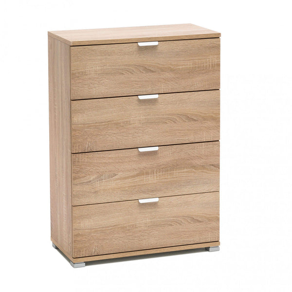 Kommode mit 4 Schubladen Natur 60x38x85 h cm aus hellbrauner Bilaminat-Spanplatte acquista