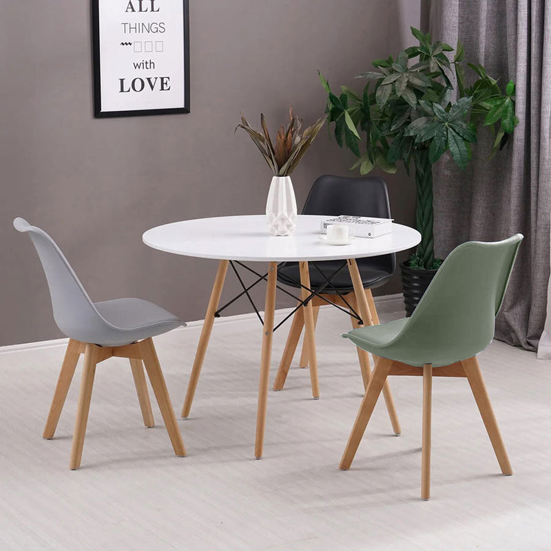 Set 4 sedie 53,5x48,5x83 cm Gambe in Legno Candice Verde Chiaro