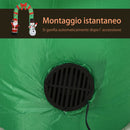 Arco Natalizio Gonfiabile H244 cm con Luci LED Babbo Natale e Pupazzo di Neve per Esterno 