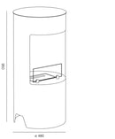 Camino a Bioetanolo da Pavimento Ø45x95 cm 2500W 1,2L Cortina Nero 