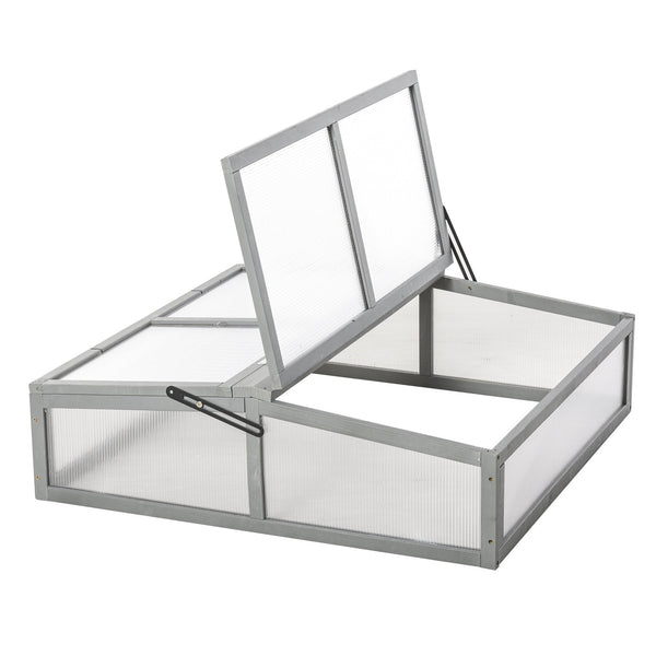 prezzo Mini-Gartengewächshaus 90 x 92 x 28 cm aus Holz und transparentem Polycarbonat