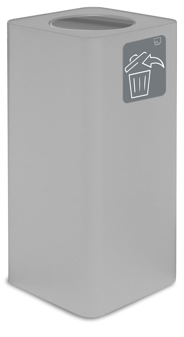 Pattumiera Per Raccolta Rifiuti 38x38xh80 cm In Acciaio Verniciato con Coperchio Basculante Bianco acquista