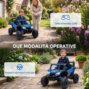 Macchina Elettrica per Bambini UTV 12V con Cintura Telecomando Sospensioni USB 3-7 km/h Blu      