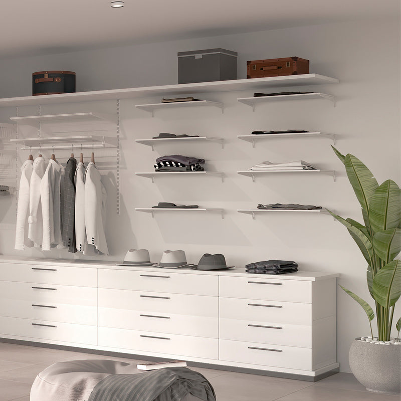 Kit per Fissaggio Mensole 330 mm in Acciaio Emuca Bianco