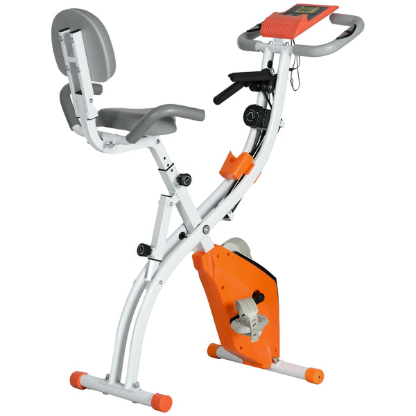 online Cyclette Pieghevole con Resistenza Magnetica 8 Livelli Volano 2,5kg in Acciaio e ABS Grigio e Arancione