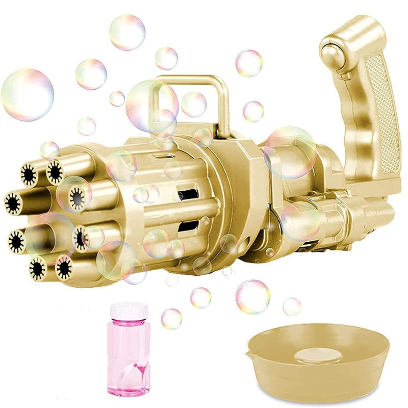 Pistola Bolle di Sapone Automatica Ba Batterie Bubble Gun Oro