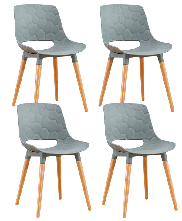 Set 4 Sedie in Polipropilene 46x81x47 cm Gambe in Faggio Nest Grigio prezzo