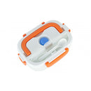 Scaldavivande Elettrico 24x17x10 cm 40W 2 scompartimenti interni con cucchiaio Arancio