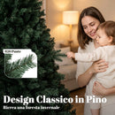 Albero di Natale Artificiale Ø110x180 cm con 820 Rami Ignifughi e Base in Acciaio Verde      