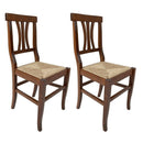 Set 2 Sedie 91x45x43 cm Silvia in legno con seduta in paglia