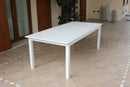 Tavolo Cuba Allungabile 220/280x100x75 h cm in Alluminio Bianco