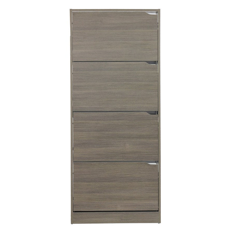 Scarpiera 4 ante 63x150x24 cm in Legno Melaminico Rovere Grigio