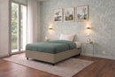 Letto 1 Piazza e Mezza Contenitore Imbottito Similpelle Cappuccino Boxmax Varie Misure