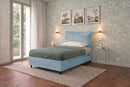 Letto Singolo Contenitore Imbottito Microfibra Azzurro BoxMax Testata Soft Varie Misure