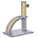 Tiragraffi per Gatti Albero con Arco Massaggiatore 34x24x43 cm in Iuta e Peluche Grigio 