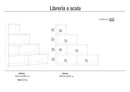 Libreria a Scala 4 Ripiani 150x144x38 cm Cemento