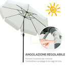 Ombrellone da Giardino Ø2,6x2,5 m Palo Ø38 mm in Alluminio e Poliestere Beige