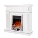 Camino Elettrico da Pavimento 99,7x103,4x27 cm Effetto Fiamma 2000W Marina & Galileo silver Bianco