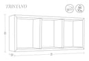 Mensola Rettangolare 3 Scomparti da Parete 70x30x15.5 cm in Fibra di Legno Tristano Arancio