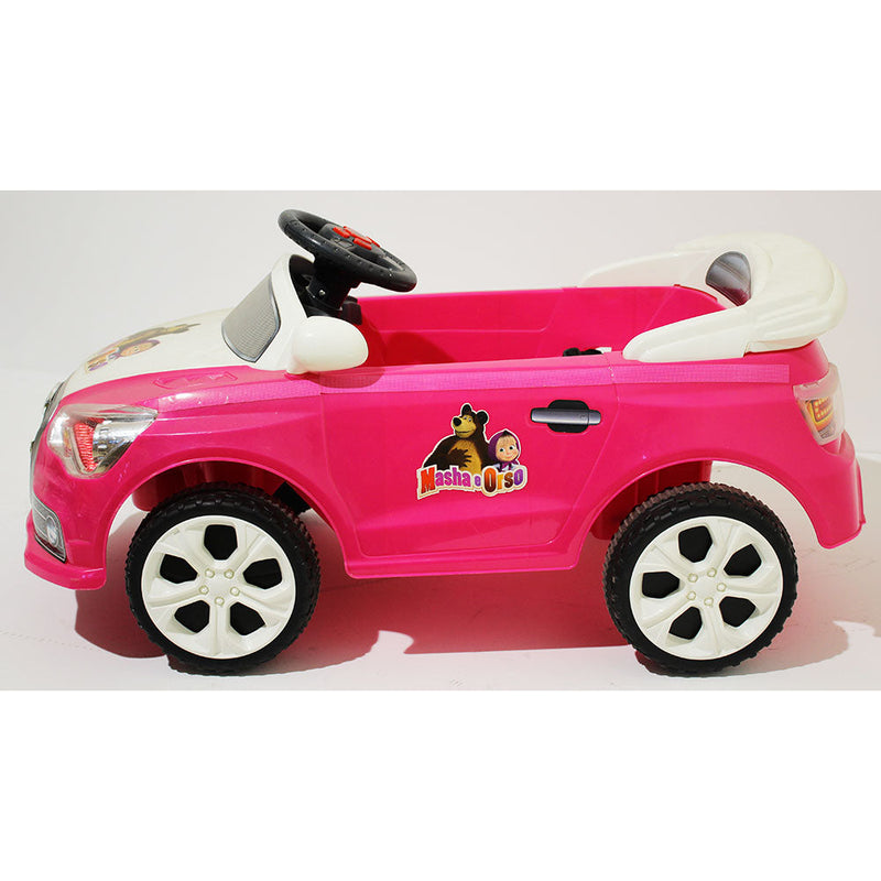 Macchina Elettrica per Bambini 6V Masha e Orso Girl Rosa