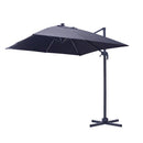 Ombrellone da Giardino Decentrato 3x3m in Alluminio con LED Florida Nero