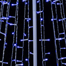 Albero di Natale Luminoso Ø80x280 cm 753 LED con 8 Giochi di Luce da Esterno in Metallo Blu      