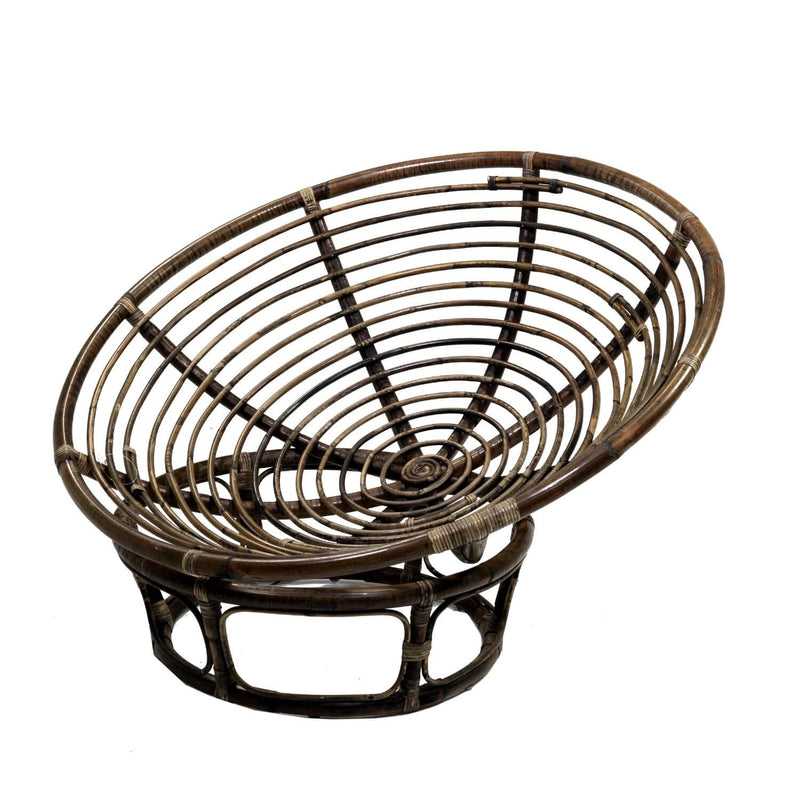Poltrona da Giardino in Rattan ø115cm Papasan Marrone