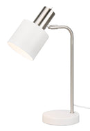 Lampada da Tavolo da Interno Attacco E14 in Metallo Bianco Opaco