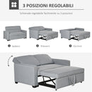 Divano Letto 2 Posti 154x87x89 cm in Tessuto Grigio