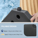 Base per Ombrellone 4 Pezzi in HDPE Riempibili 104x104x7.5 cm Nera 