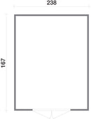 Casette Box da Giardino in Legno Porta Utensili 238x167x214 cm con 2 Porte e Finestre Ecla 