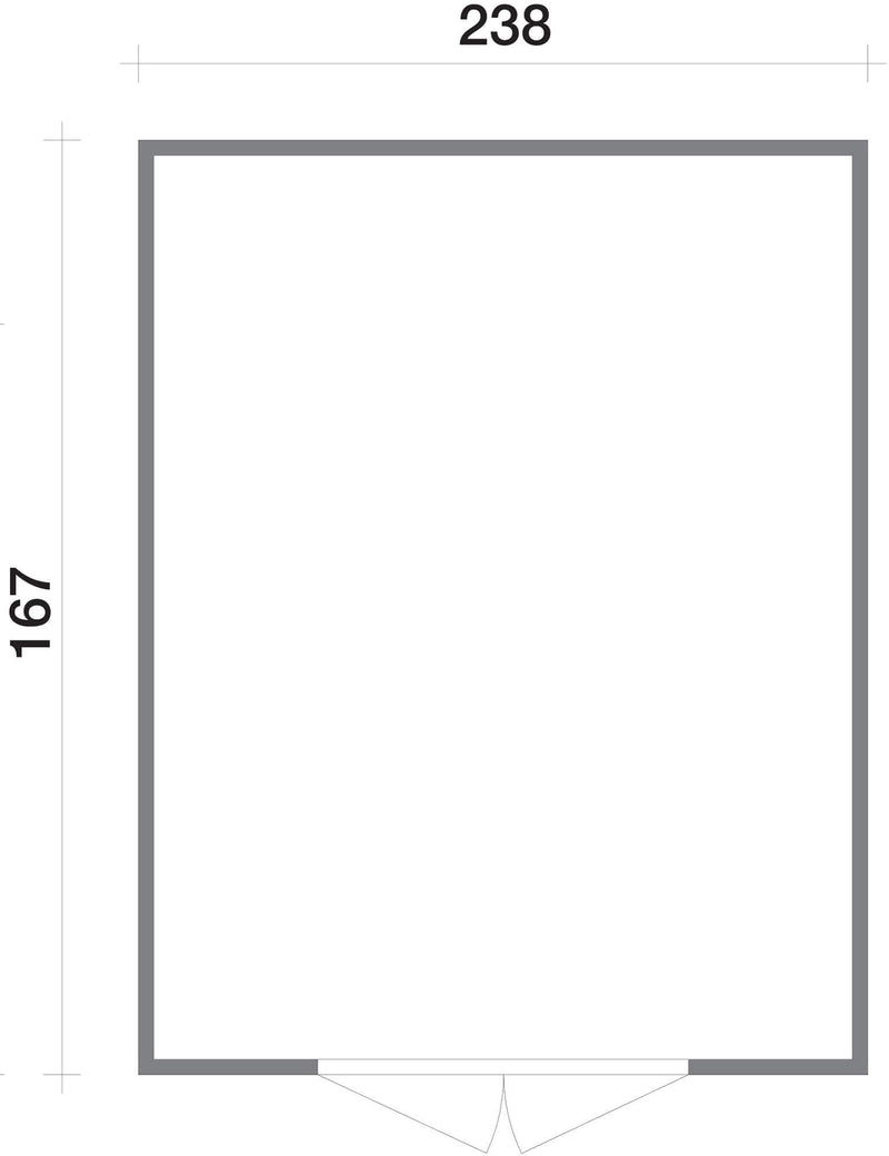 Casette Box da Giardino in Legno Porta Utensili 238x167x214 cm con 2 Porte e Finestre Ecla Grigia