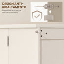 Credenza Cucina Mobile Dispensa 60x40x120 cm con 12 Portaspezie Ripiani Regolabili e 2 Ante in Truciolato e MDF Crema      