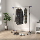 Stender Appendiabiti Larghezza e altezza regolabili con Ruote in Acciaio Inox 160x170 cm 