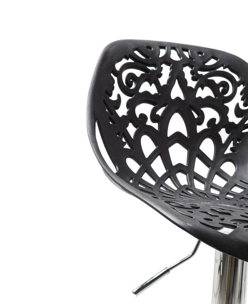 Sgabello con  Alzata a Gas e Seduta Girevole in Polipropilene Vandi Nero