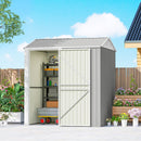 Casetta Box da Giardino 209x177x236 cm Superficie da 3,51m² con Prese d'Aria e Porta Bloccabile in Acciaio Argento      