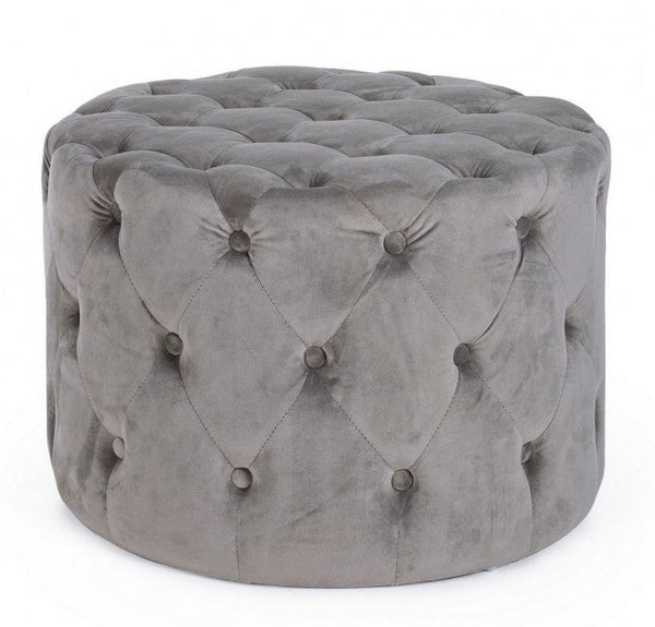 sconto Lorella Hocker aus grauem Stoff mit Samteffekt